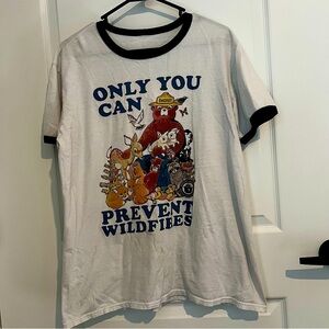 Smokey the Bear Prevent Wildfire T-shirt Unisex Size Large